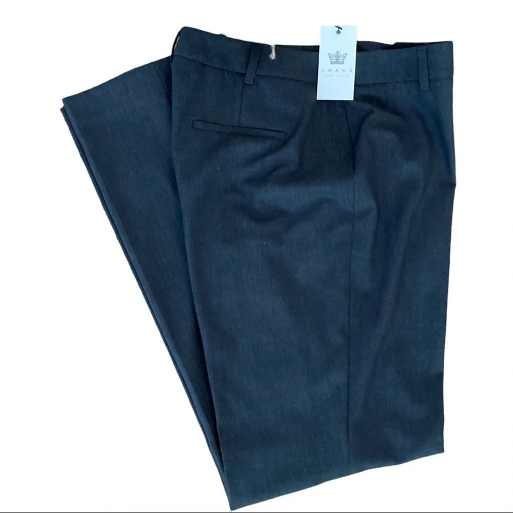 Chaus Womens Dark Heathered Gray Trousers Sz:8